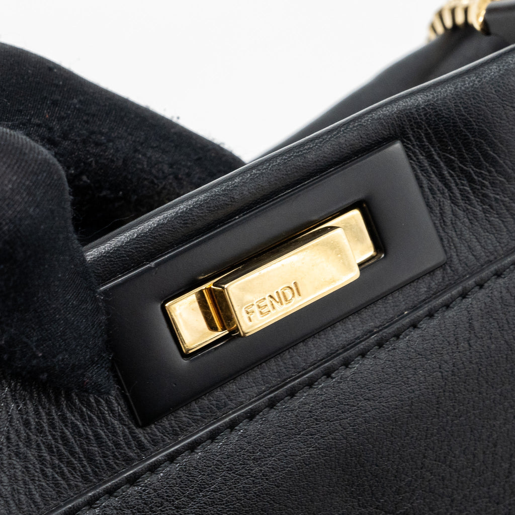 FENDI MEDIUM PEEKABOO BAG LEATHER BLACK GHW