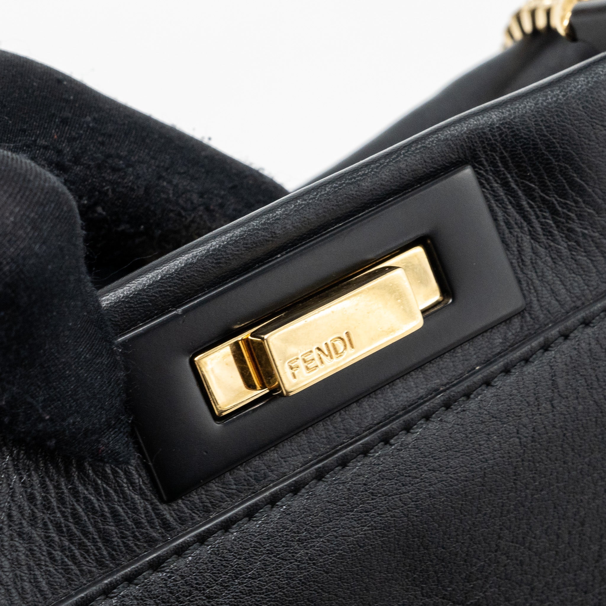 FENDI MEDIUM PEEKABOO BAG LEATHER BLACK GHW