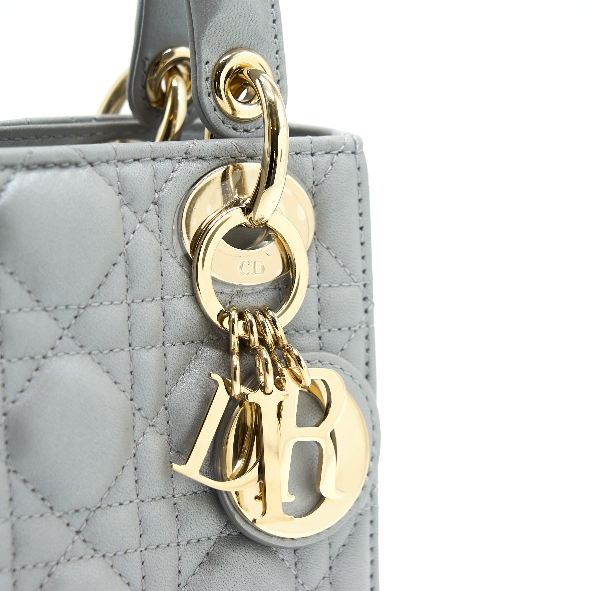 CHRISTIAN DIOR MINI LADY DIOR LIGHT GREY