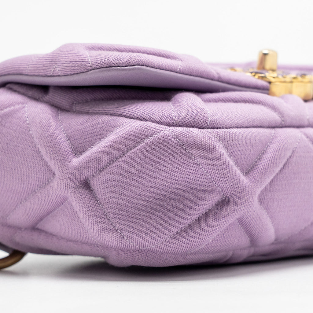 CHANEL 19 BELT/WAIST BAG FABRIC PURPLE MULTICOLOURED HARDWARE