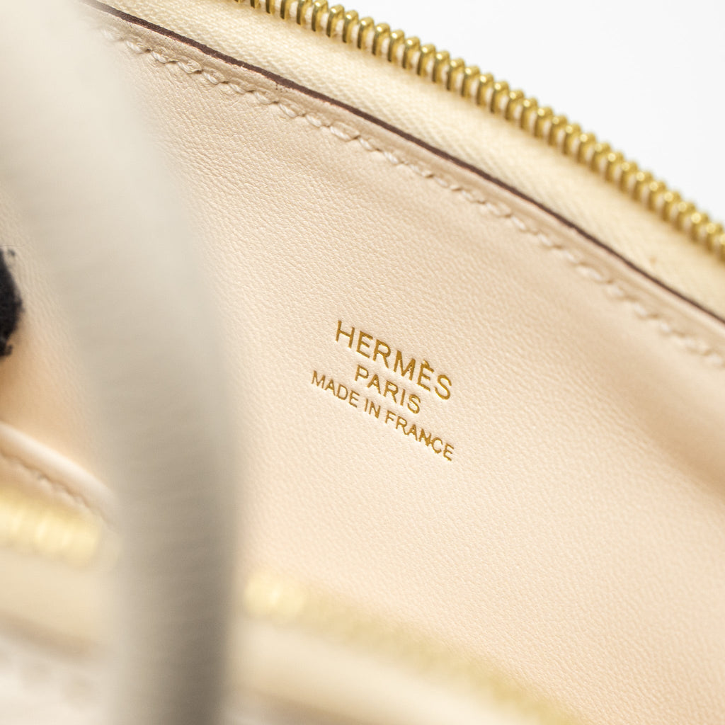 HERMES MINI BOLIDE CHÈVRE MYSORE NATA GHW
