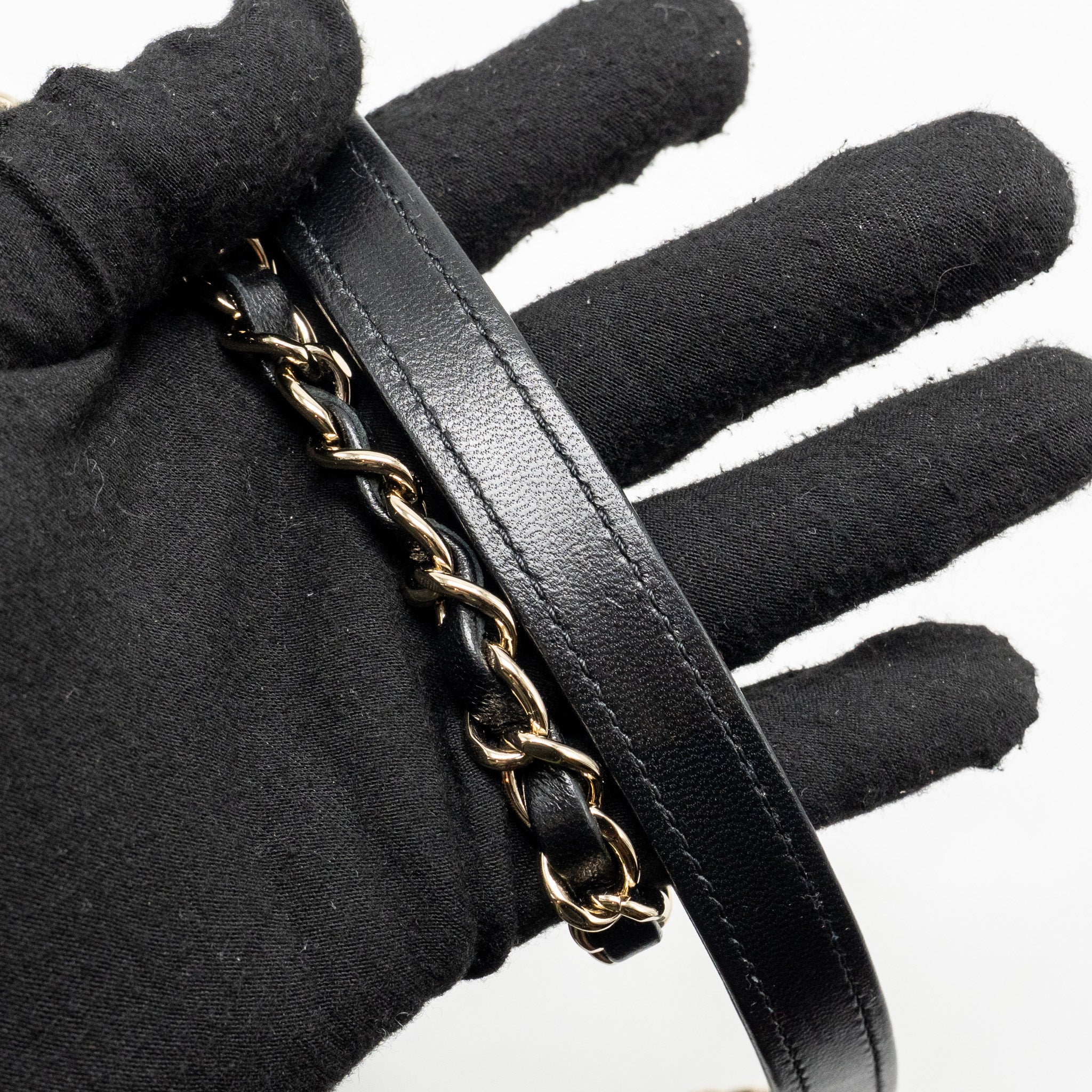 CHANEL TOP HANDLE TRENDY CC FLAP BAG LAMBSKIN BLACK LGHW