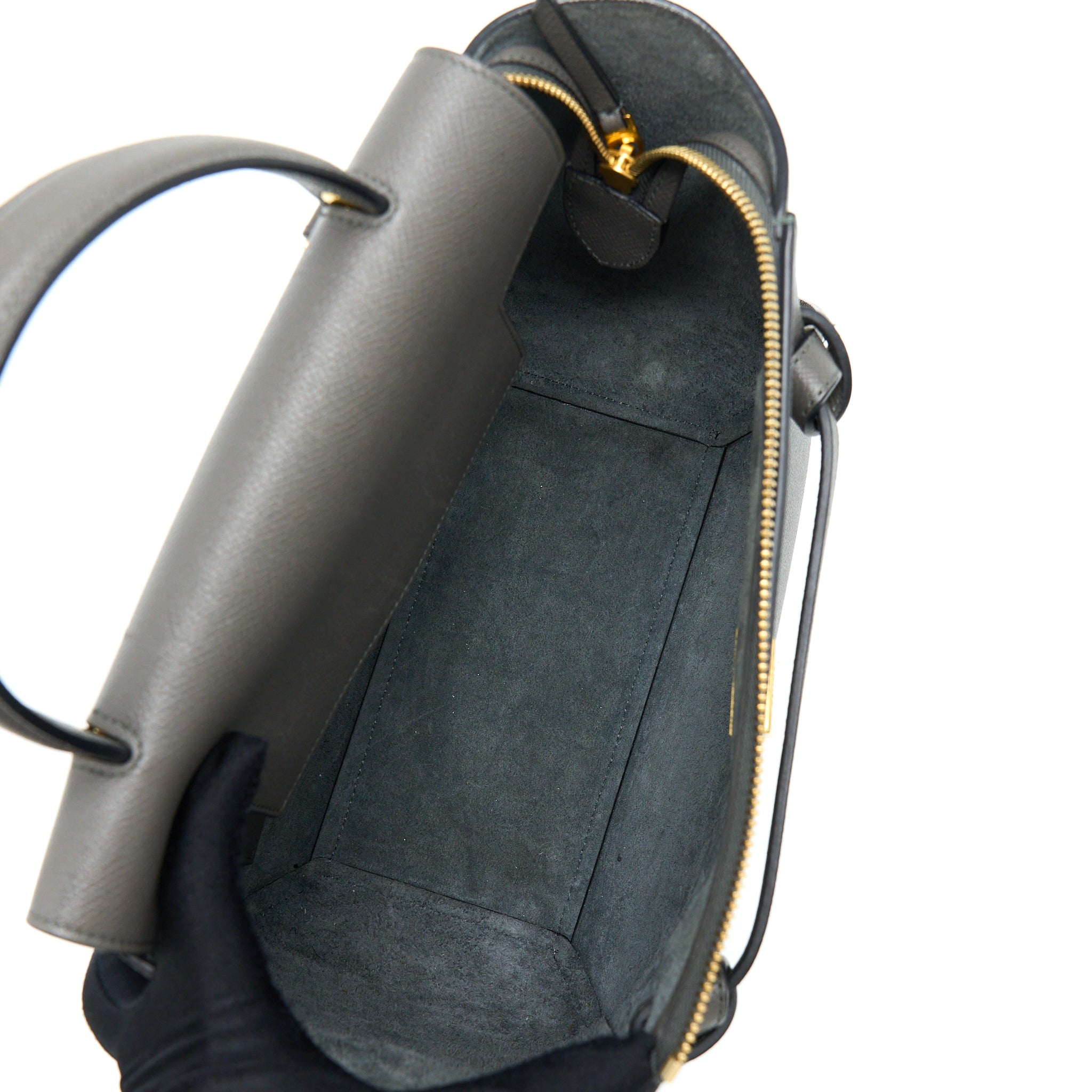 CELINE BELT BAG GRAINED CALFSKIN GREY GHW