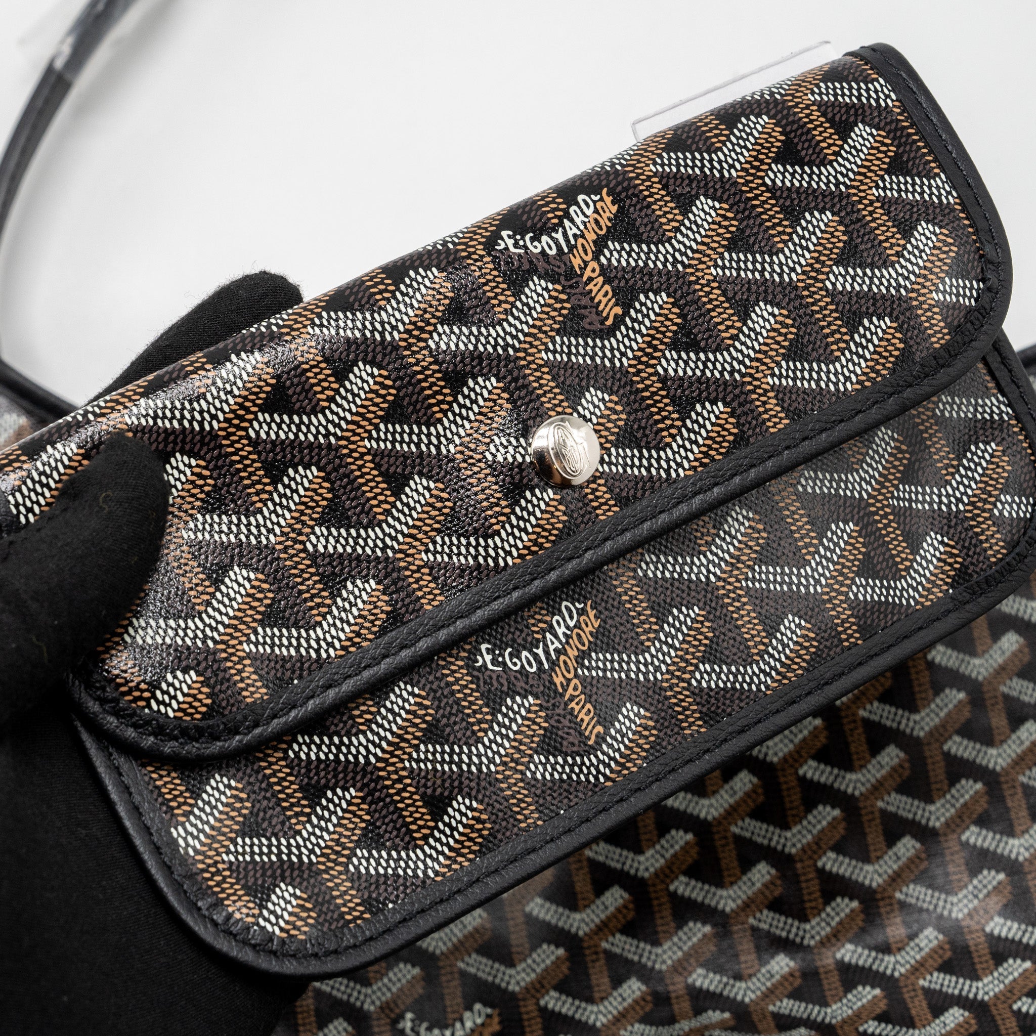 GOYARD BOHEME HOBO BAG GOYARDLINE CANVAS / CALFSKIN BLACK SHW