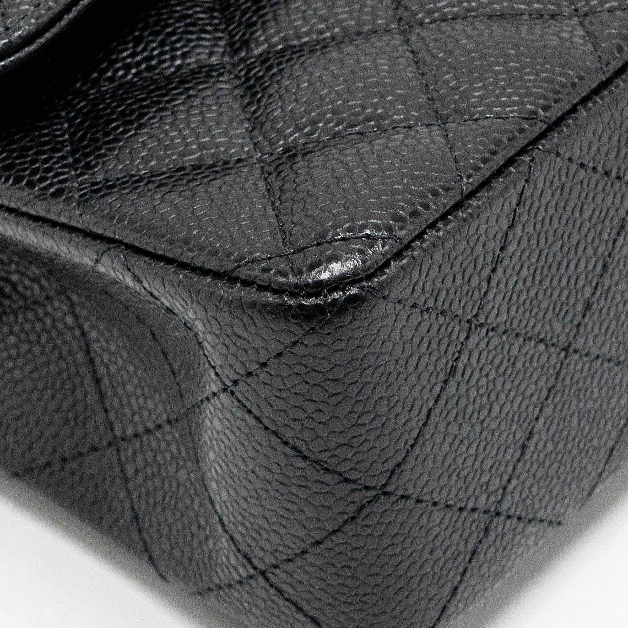 CHANEL SMALL CLASSIC DOUBLE FLAP BAG CAVIAR BLACK GHW (MICROCHIP)