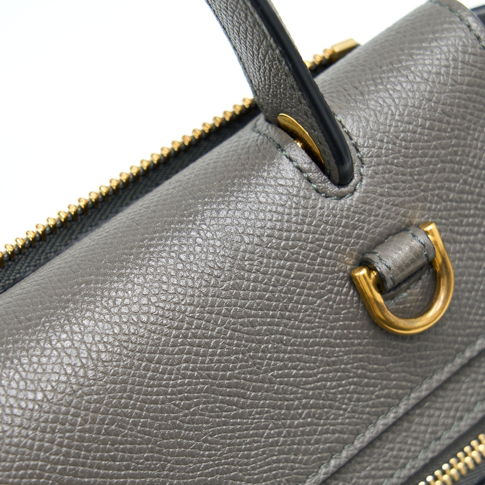 CELINE BELT BAG GRAINED CALFSKIN GREY GHW