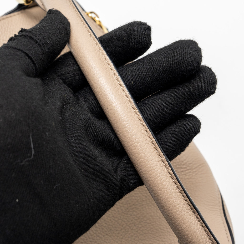 LOEWE SMALL PUZZLE BAG CALFSKIN SAND GHW