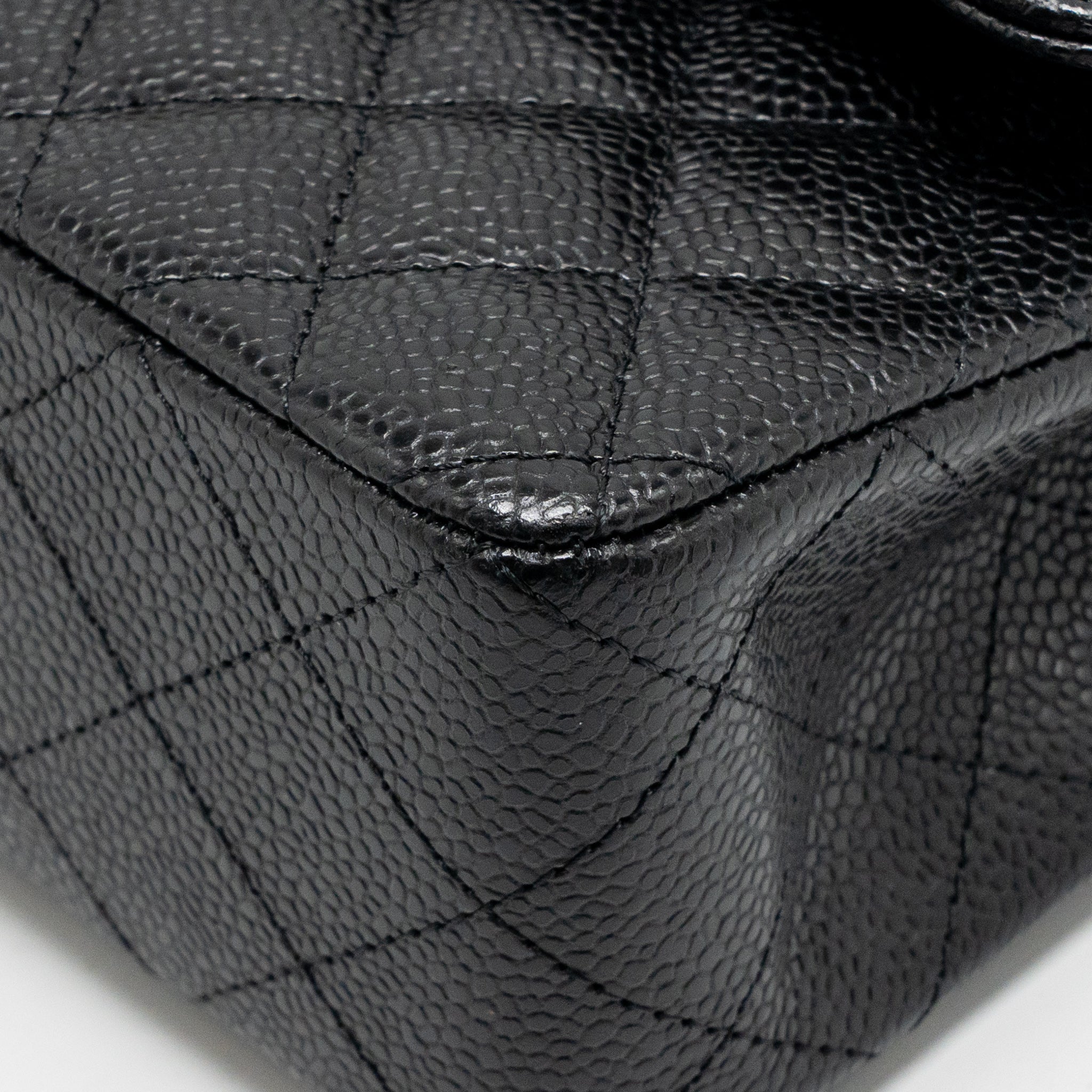 CHANEL SMALL CLASSIC DOUBLE FLAP BAG CAVIAR BLACK GHW (MICROCHIP)