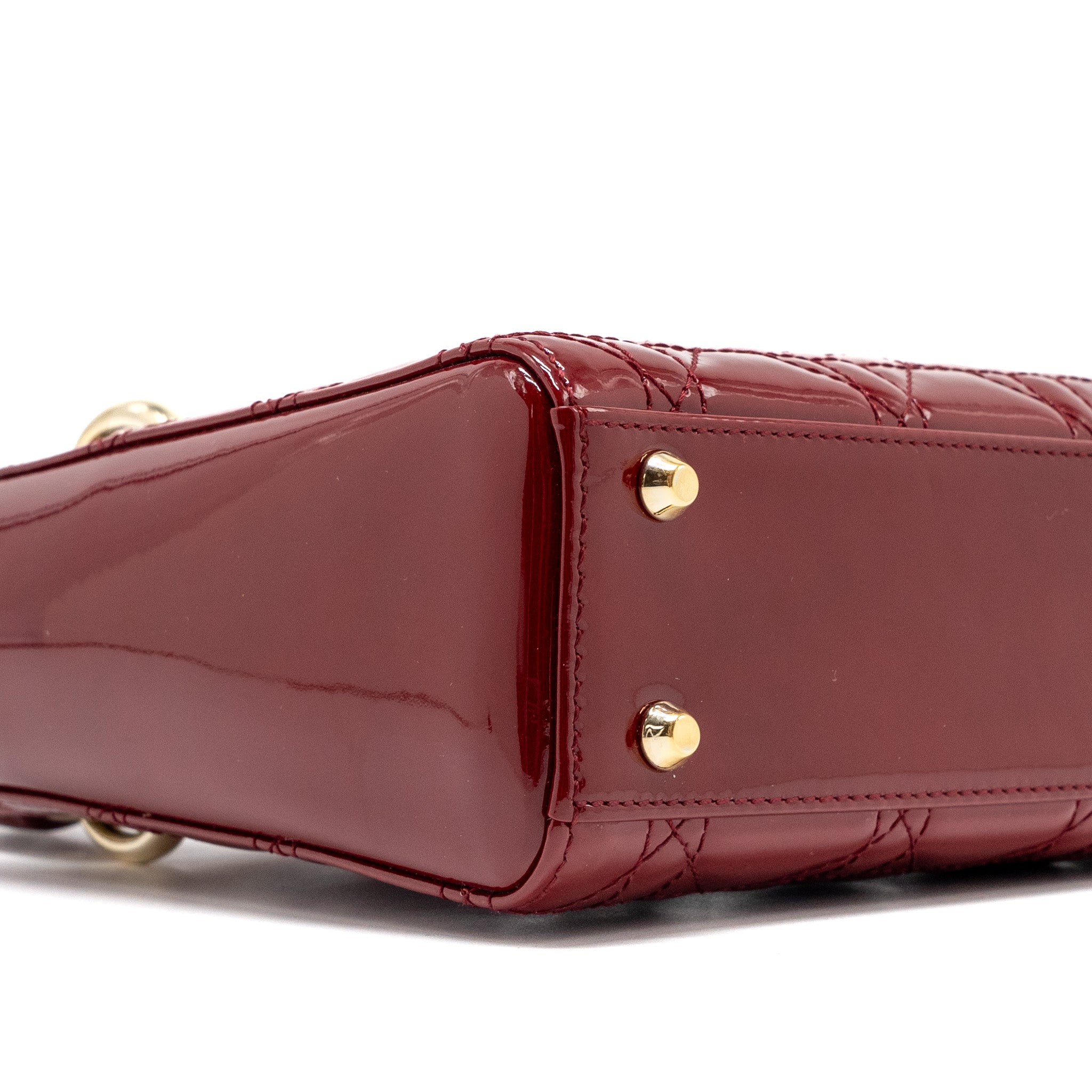 DIOR MINI LADY DIOR PATENT RED LGHW