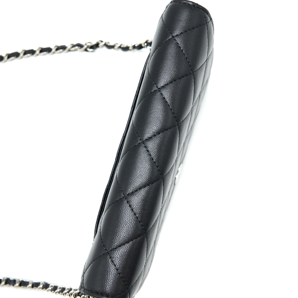 CHANEL CLASSIC WALLET ON CHAIN LAMBSKIN BLACK SHW (MICROCHIP)