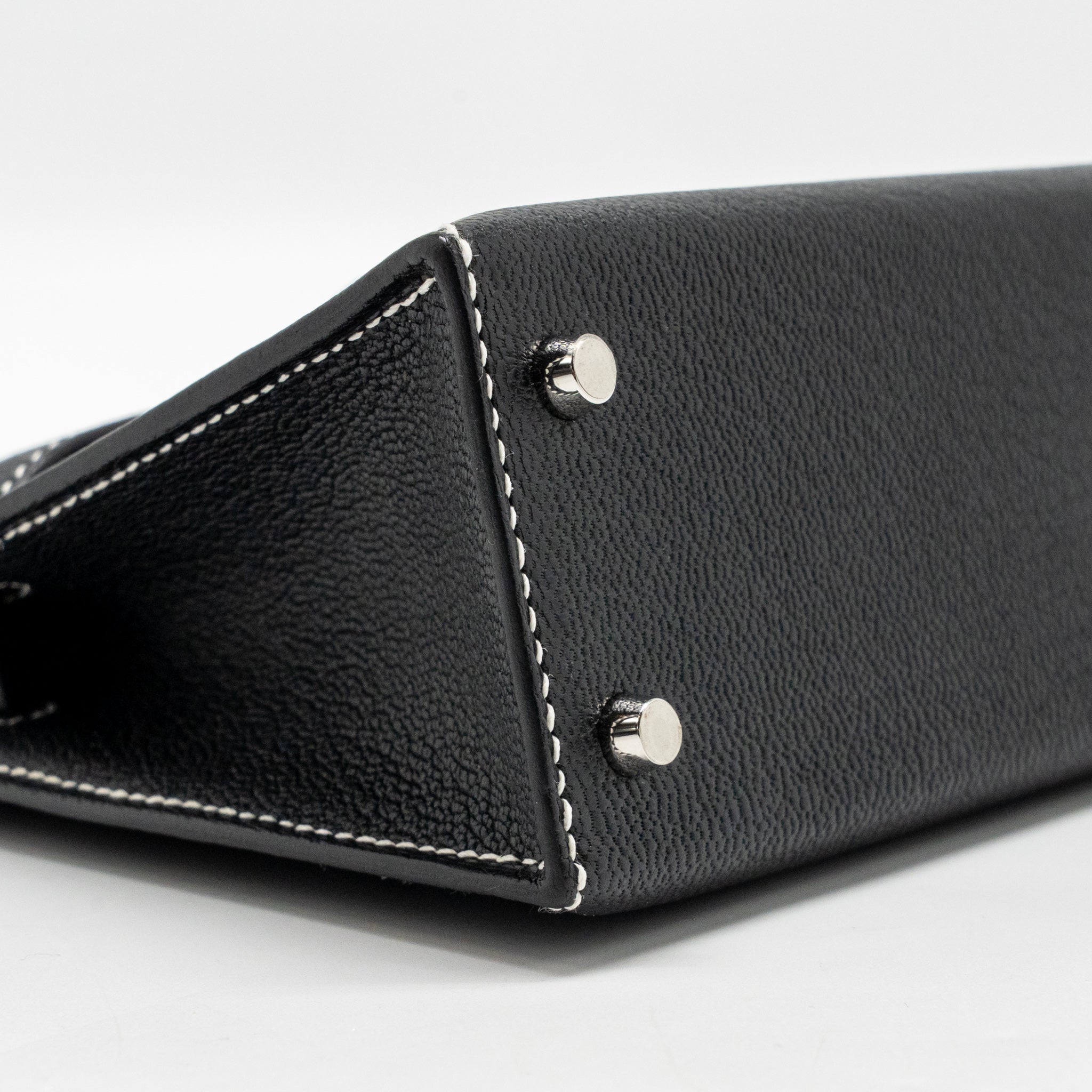 HERMES MINI KELLY II SPECIAL ORDER CHÈVRE MYSORE BLACK/LIME SHW