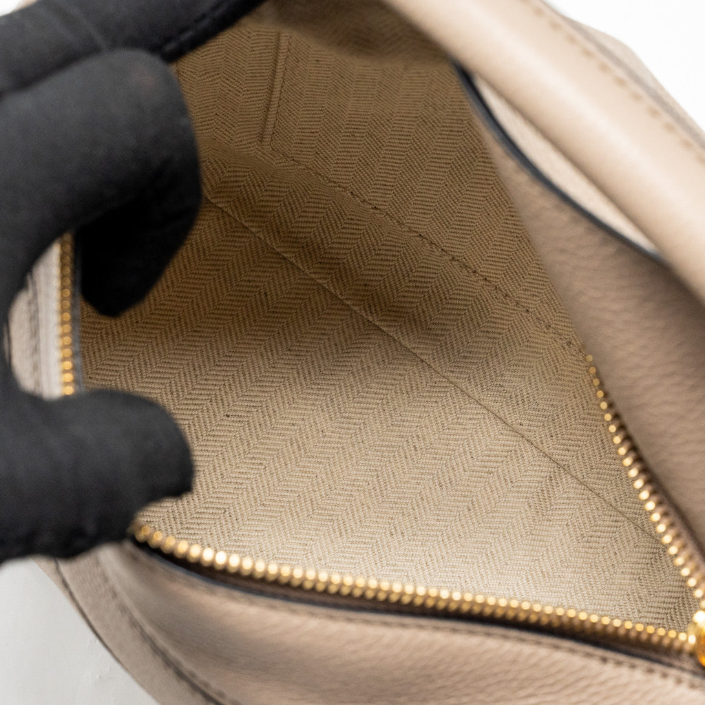 LOEWE SMALL PUZZLE BAG CALFSKIN SAND GHW