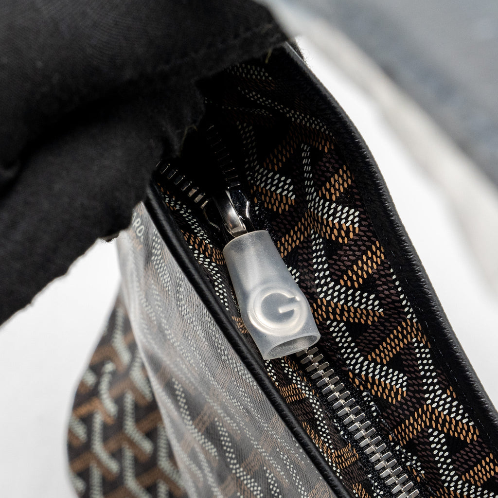 GOYARD BOHEME HOBO BAG GOYARDLINE CANVAS / CALFSKIN BLACK SHW