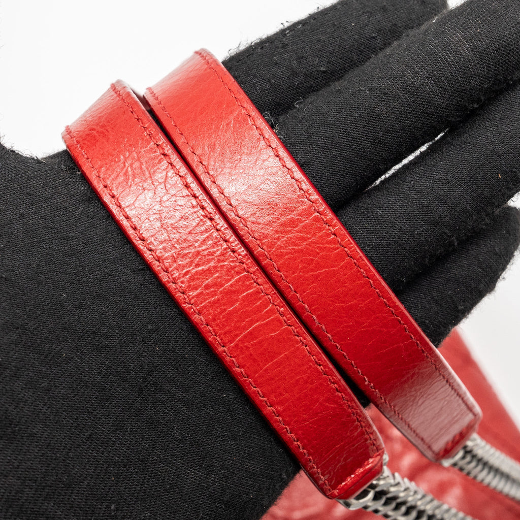 SAINT LAURENT MEDIUM NIKI BAG OF CALFSKIN RED RUTHENIUM HARDWARE