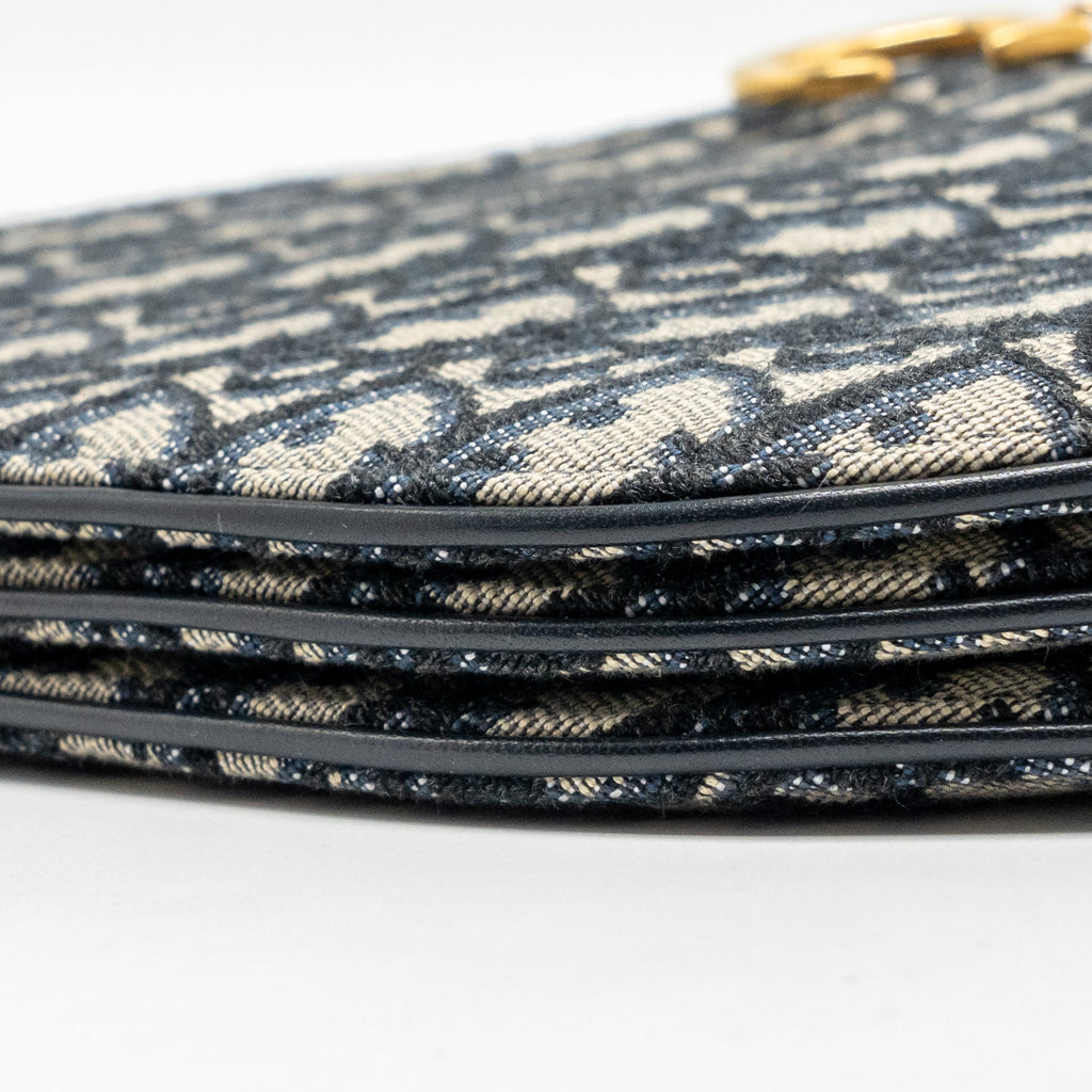 DIOR SADDLE TRIO POUCH WITH STRAP OBLIQUE CANVAS GHW