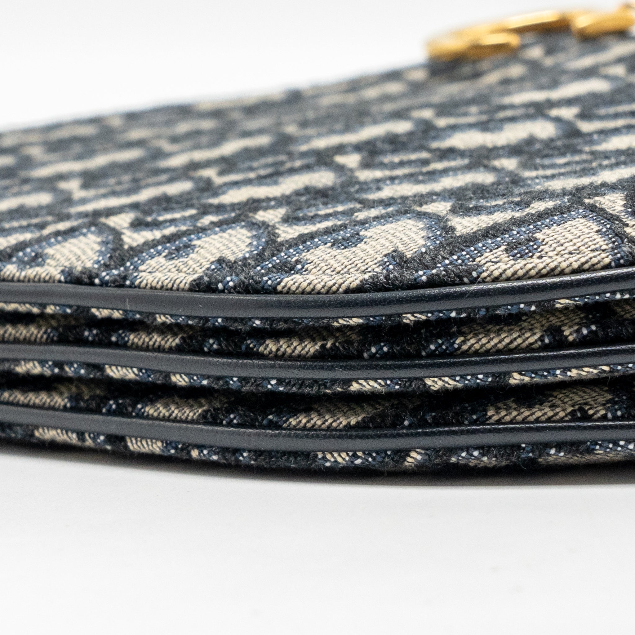 DIOR SADDLE TRIO POUCH WITH STRAP OBLIQUE CANVAS GHW