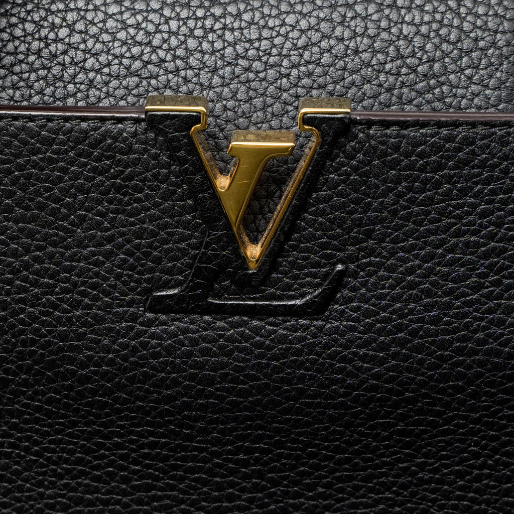LOUIS VUITTON CAPUCINES BB TAURILLON BLACK GHW