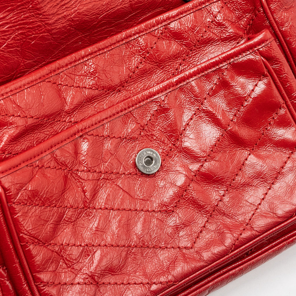 SAINT LAURENT MEDIUM NIKI BAG OF CALFSKIN RED RUTHENIUM HARDWARE
