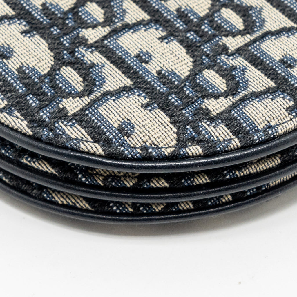 DIOR SADDLE TRIO POUCH WITH STRAP OBLIQUE CANVAS GHW