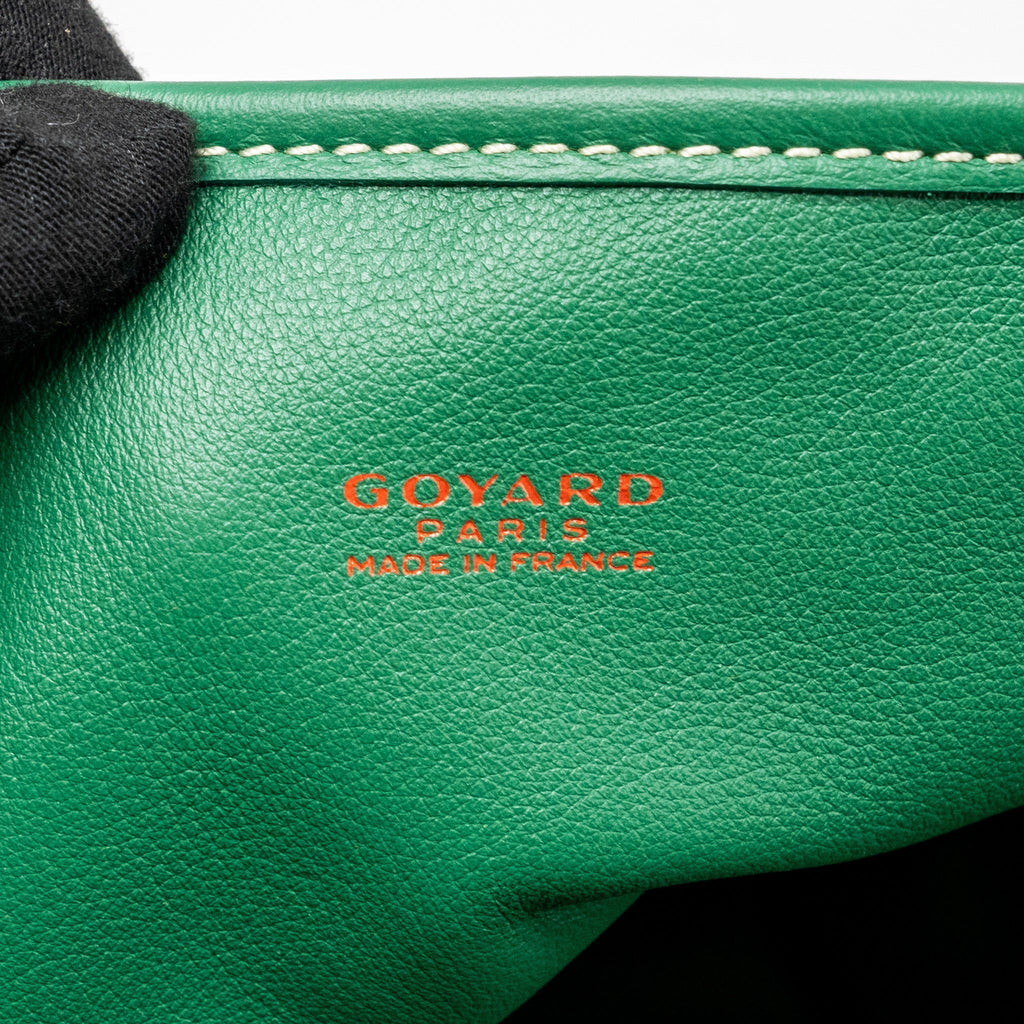GOYARD MINI ANJOU TOTE BAG GOYARDLINE CANVAS / LEATHER GREEN SHW