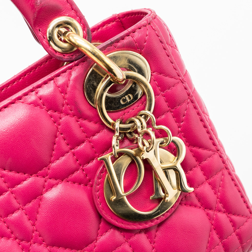 DIOR MINI LADY DIOR LAMBSKIN PINK GHW