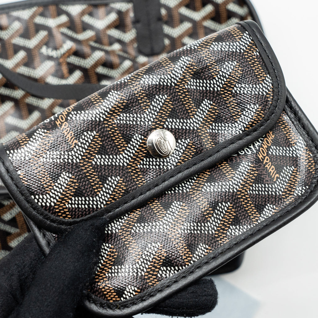GOYARD MINI ANJOU TOTE BAG CANVAS / CALFSKIN BLACK SHW