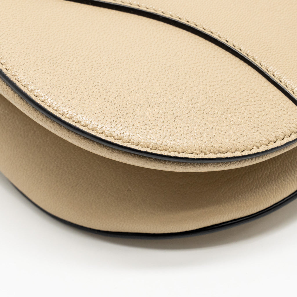 DIOR MEDIUM SADDLE BAG GOATSKIN BEIGE GHW