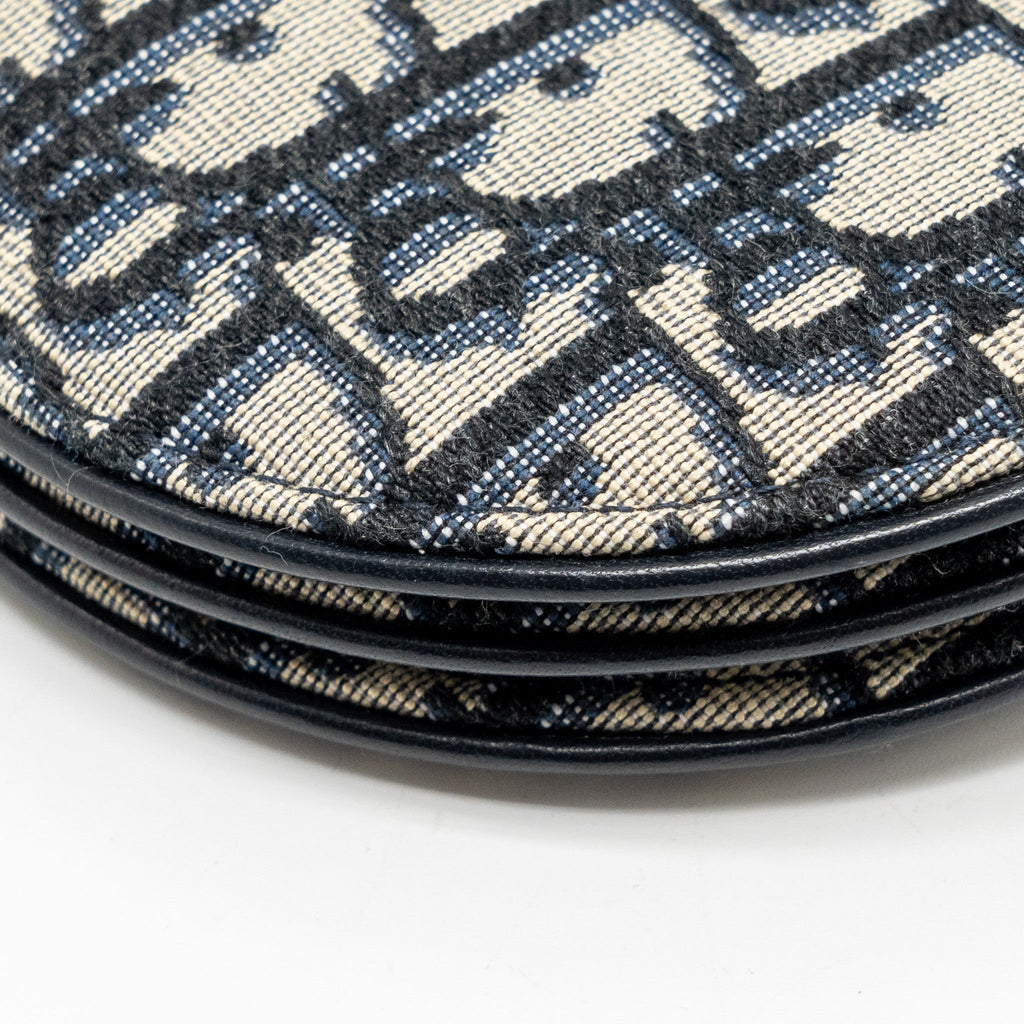 DIOR SADDLE TRIO POUCH WITH STRAP OBLIQUE CANVAS GHW