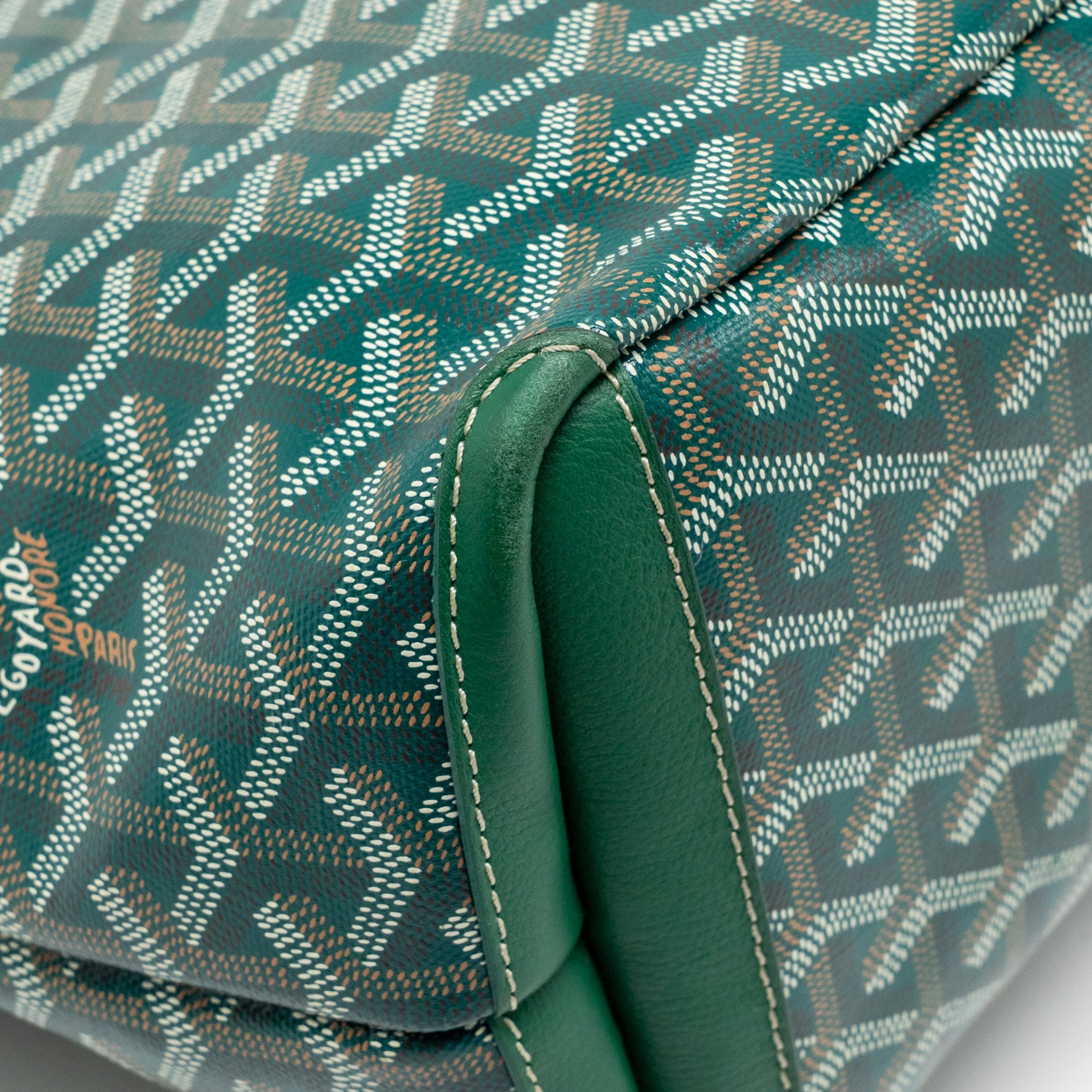 GOYARD ARTOIS PM HANDBAG GOYARDINE CANVAS/CALFSKIN GREEN SHW