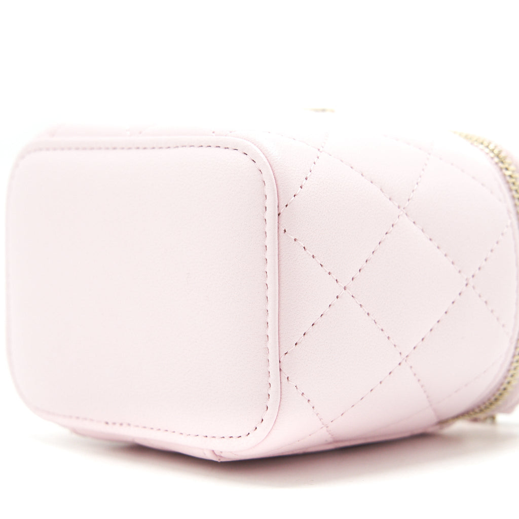 CHANEL 22P MINI VANITY CASE LAMBSKIN PINK GHW