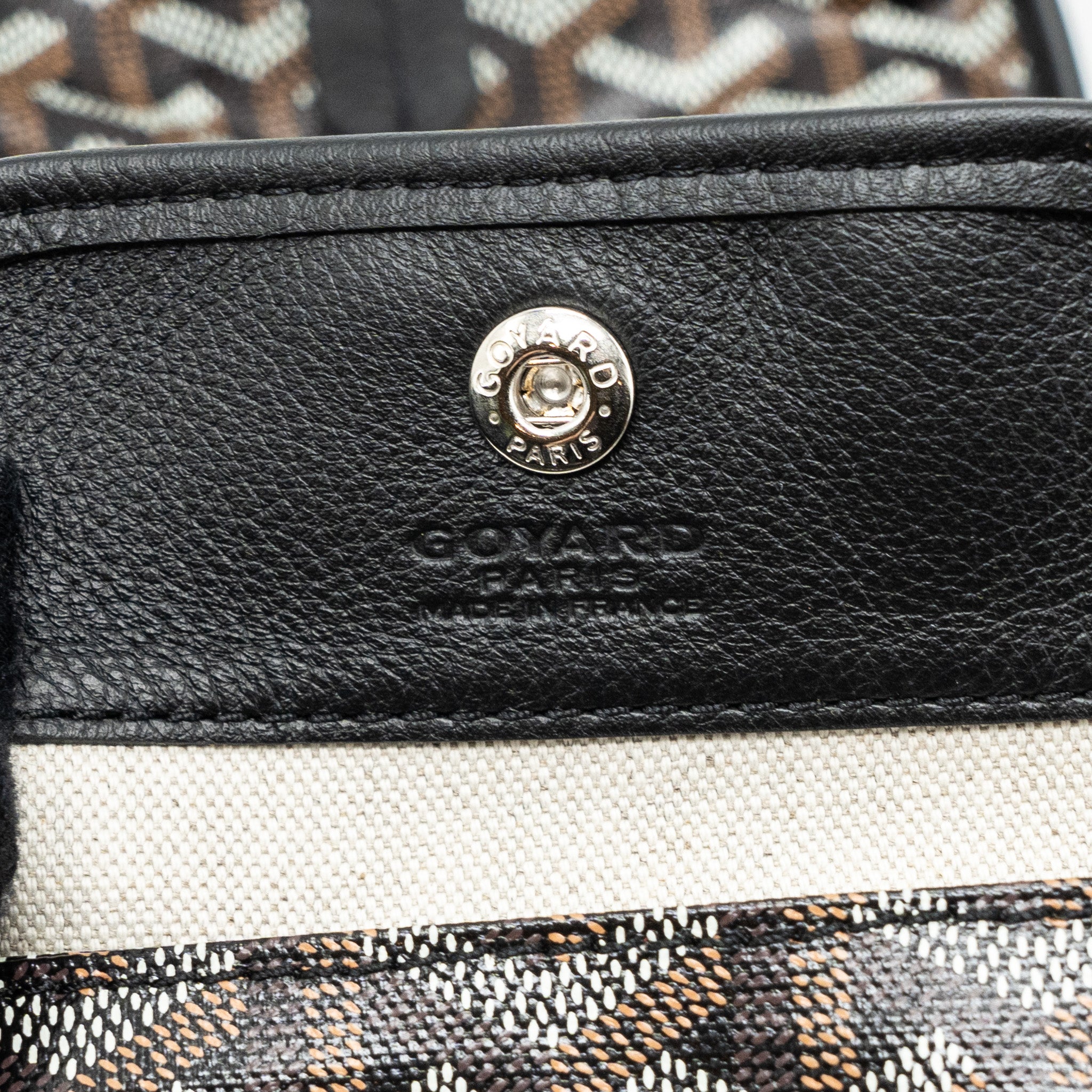 GOYARD MINI ANJOU TOTE BAG CANVAS / CALFSKIN BLACK SHW