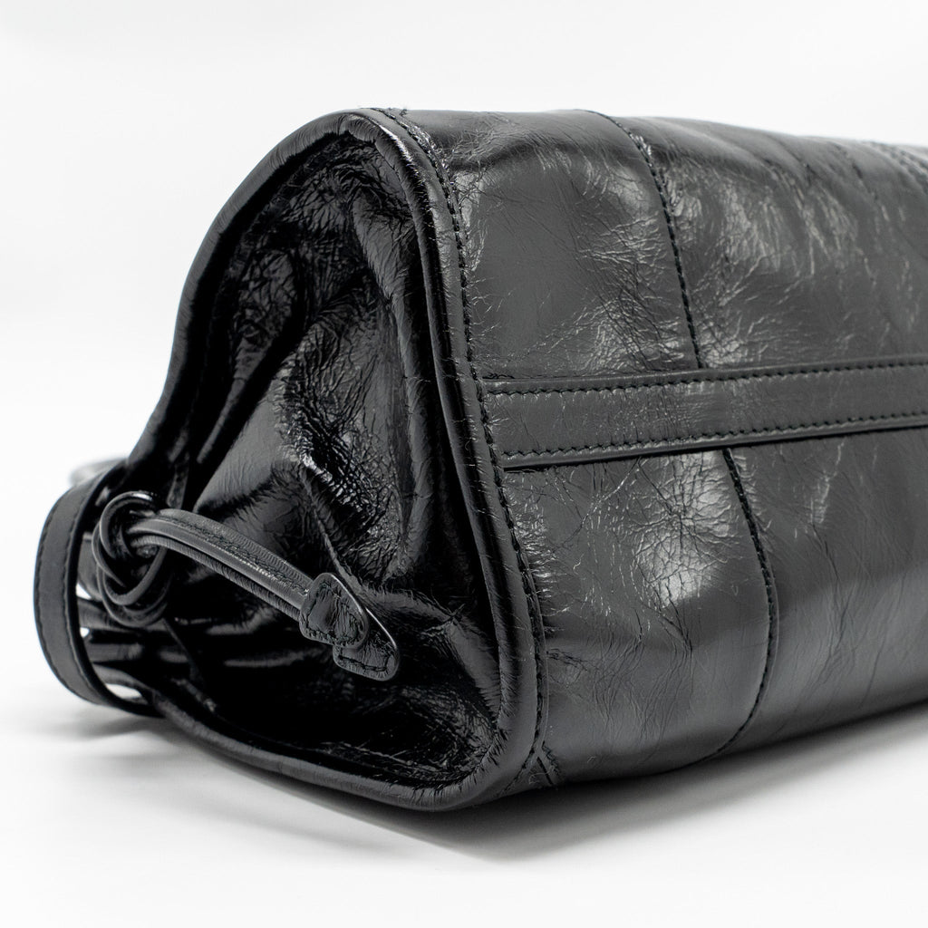 PRADA BONNIE MEDIUM LEATHER HANDBAG CALFSKIN BLACK GHW
