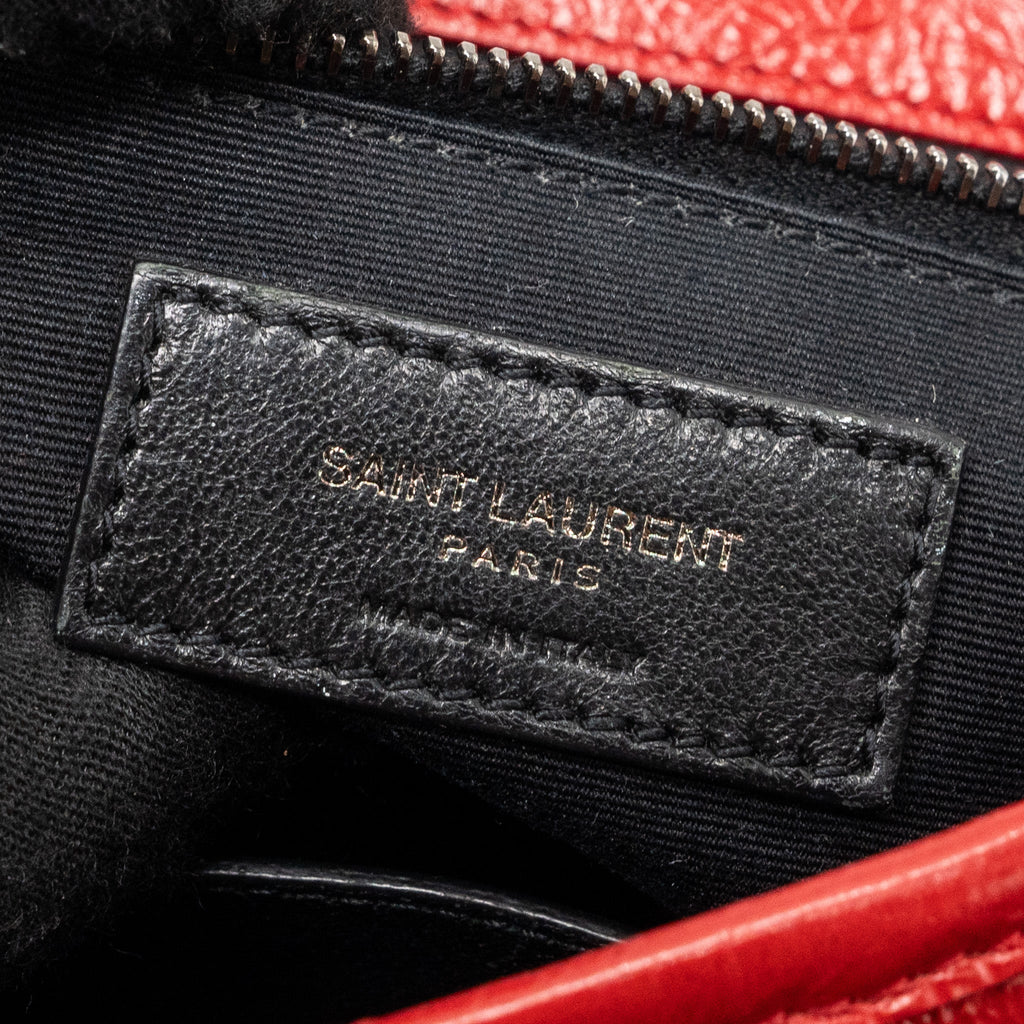 SAINT LAURENT MEDIUM NIKI BAG OF CALFSKIN RED RUTHENIUM HARDWARE