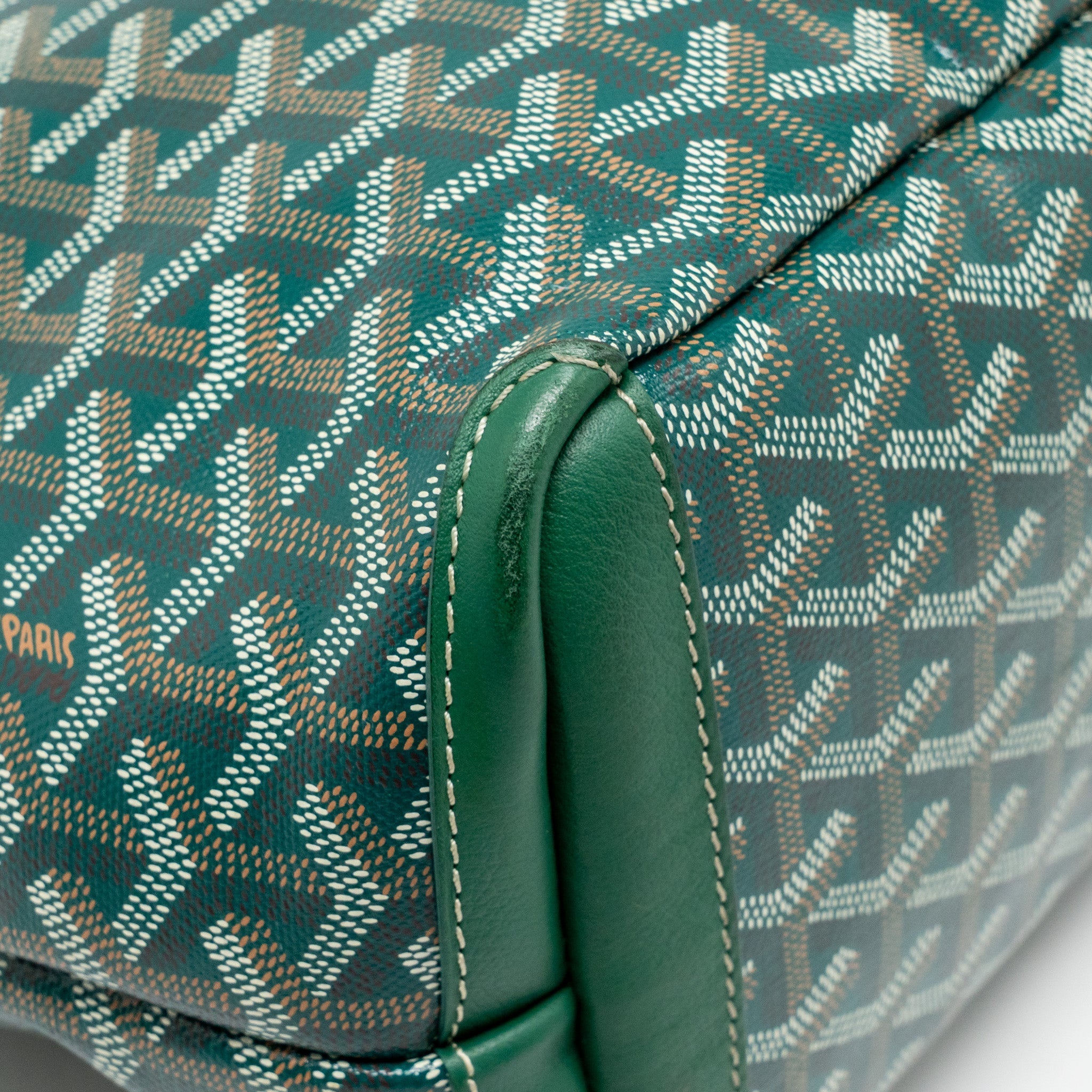 GOYARD ARTOIS PM HANDBAG GOYARDINE CANVAS/CALFSKIN GREEN SHW