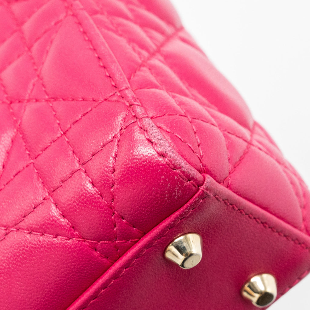 DIOR MINI LADY DIOR LAMBSKIN PINK GHW