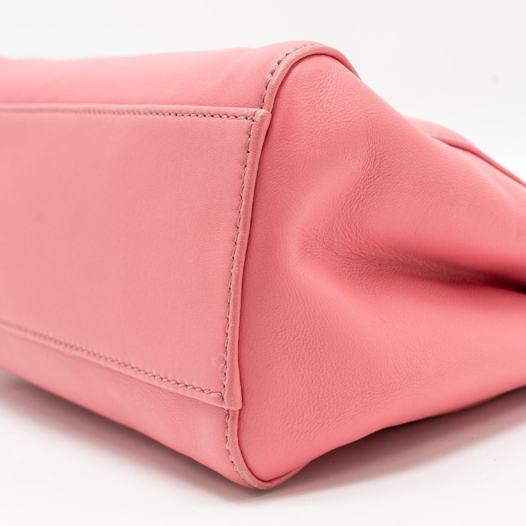 FENDI COLOURBLOCK MINI PEEKABOO NAPPA LEATHER ROSA FLUO/OXIGEN SLATE GHW