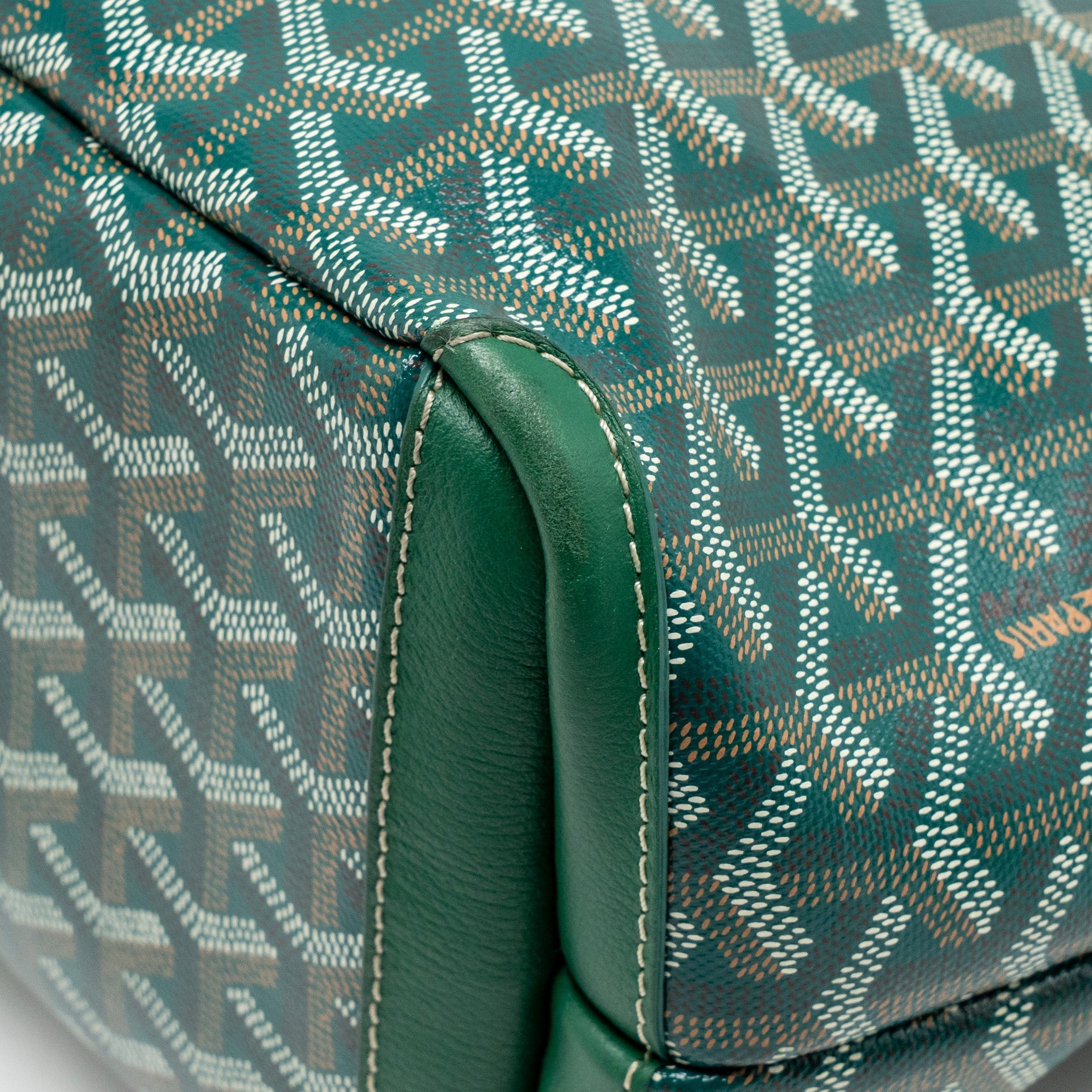 GOYARD ARTOIS PM HANDBAG GOYARDINE CANVAS/CALFSKIN GREEN SHW