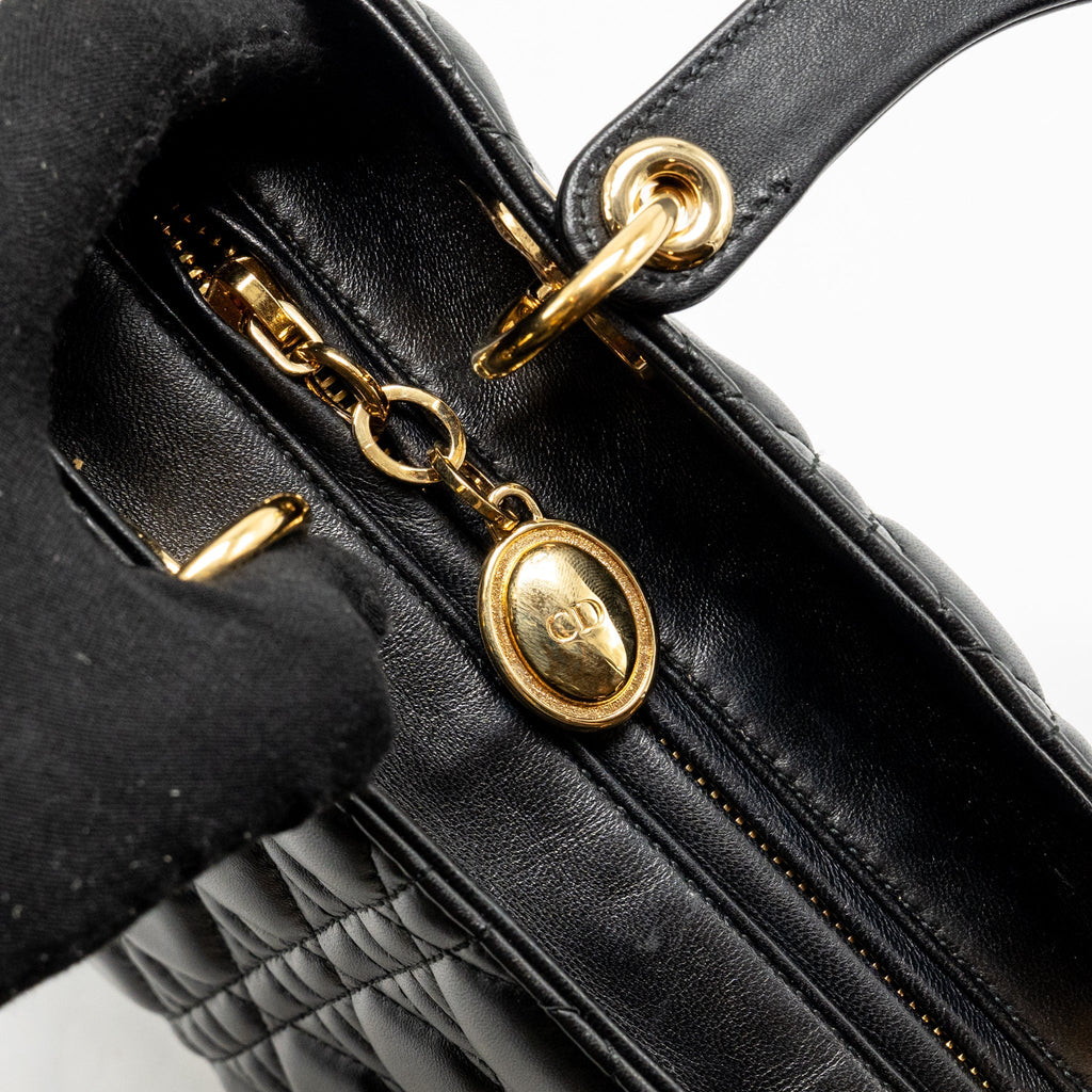 DIOR MEDIUM LADY DIOR LAMBSKIN BLACK GHW