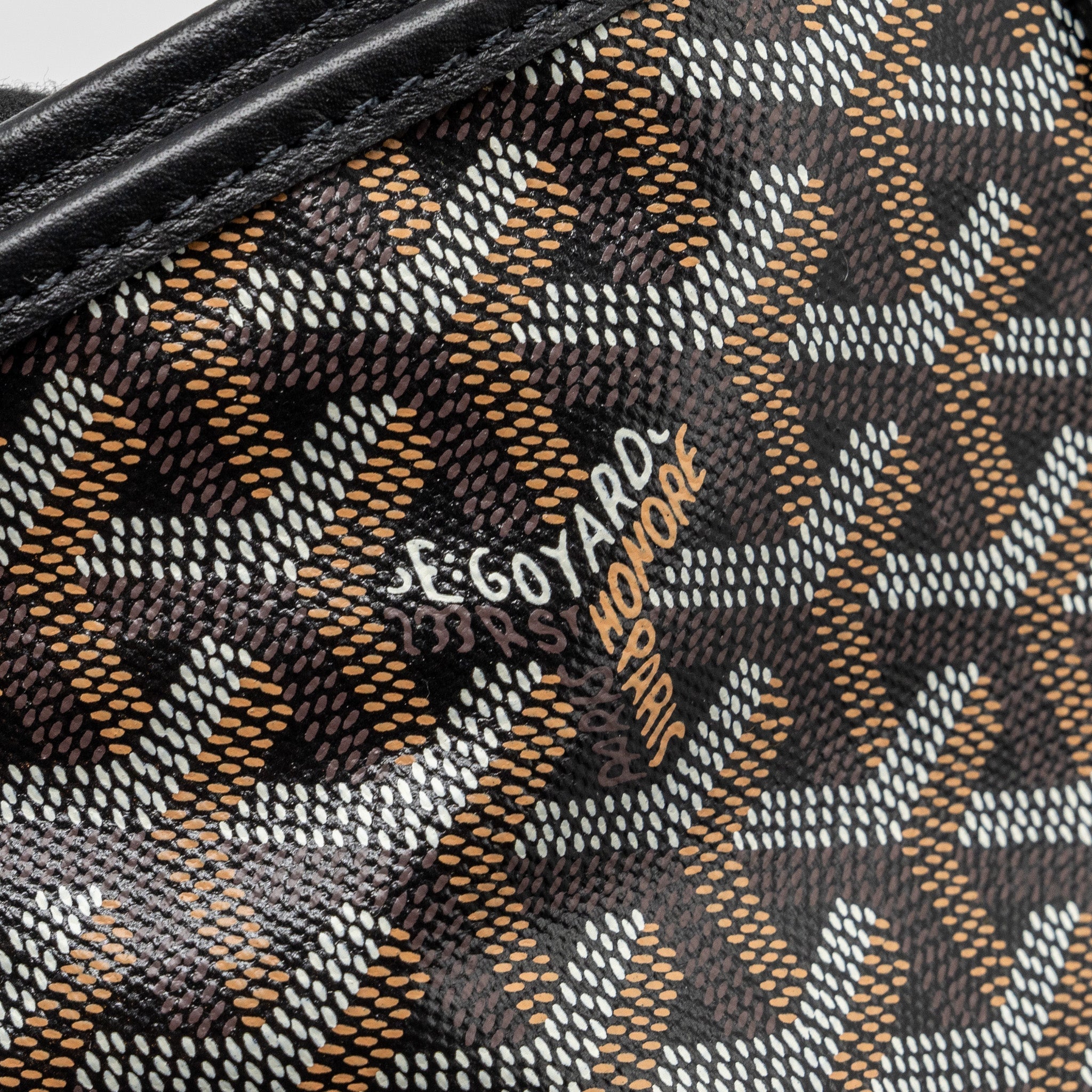 GOYARD SAINT LOUIS PM TOTE BAG GOYARDLINE CANVAS / LEATHER BLACK SHW