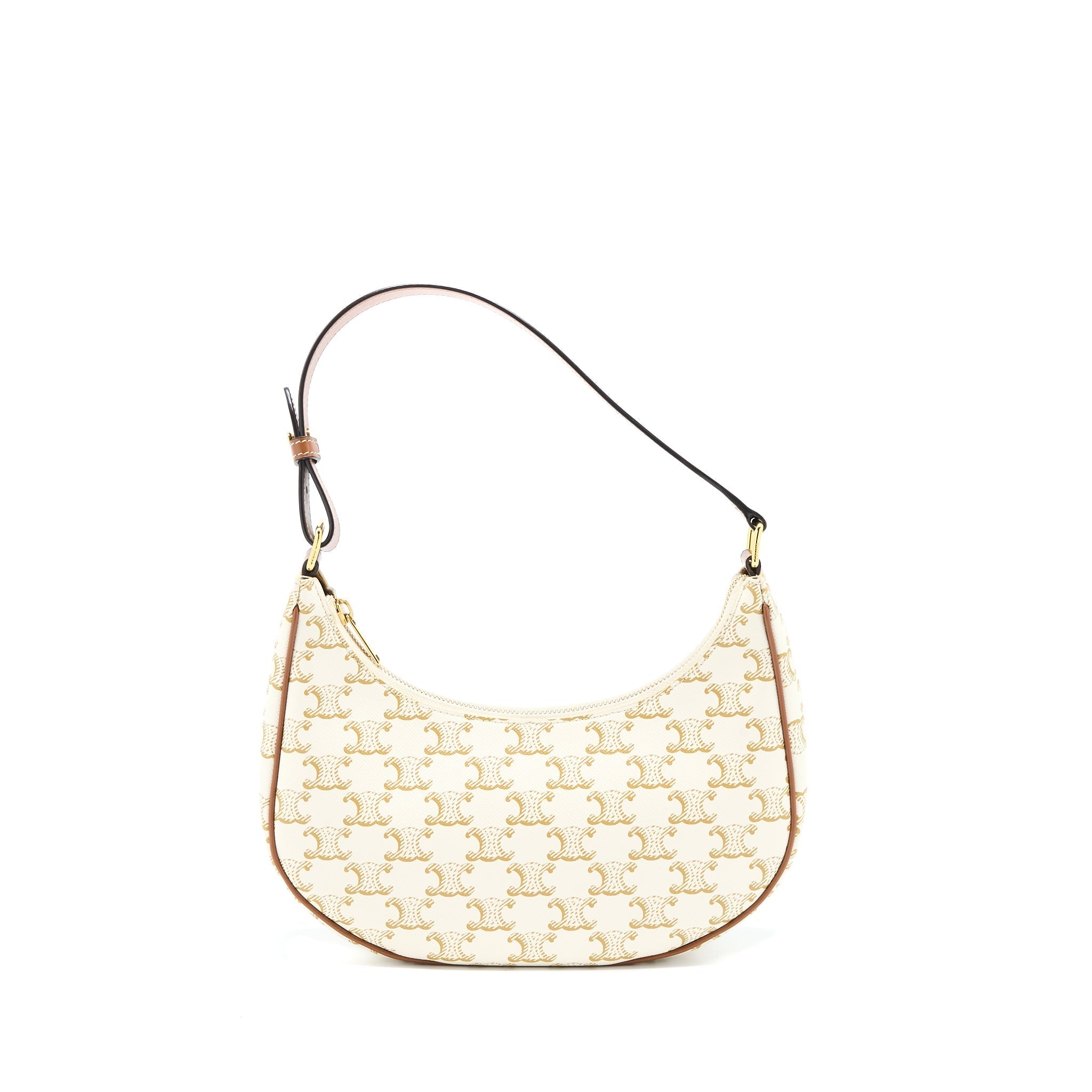 CELINE AVA BAG IN TRIOMPHE CANVAS AND CALFSKIN WHITE