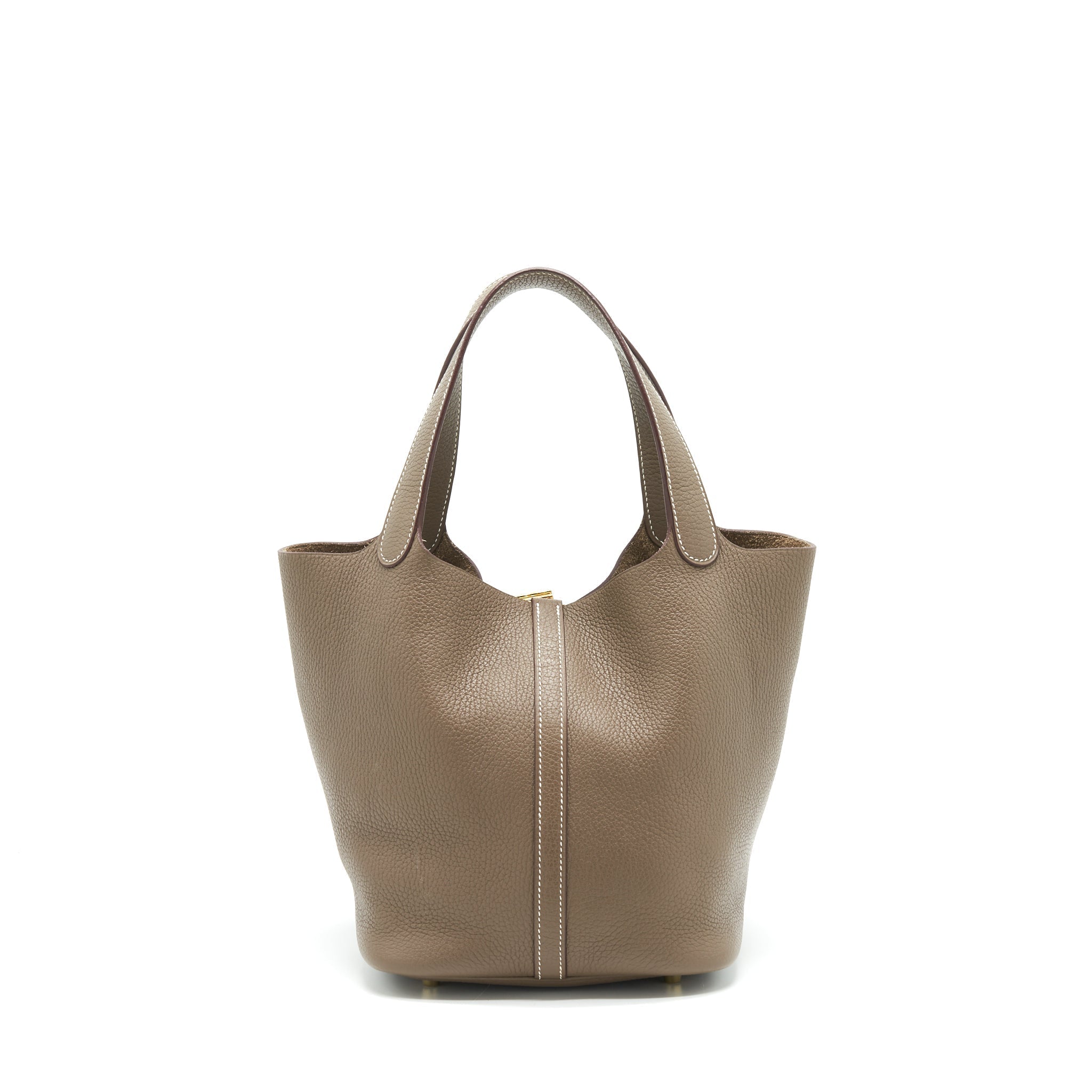 HERMES PICOTIN 22 LOCK BAG ETOUPE GHW