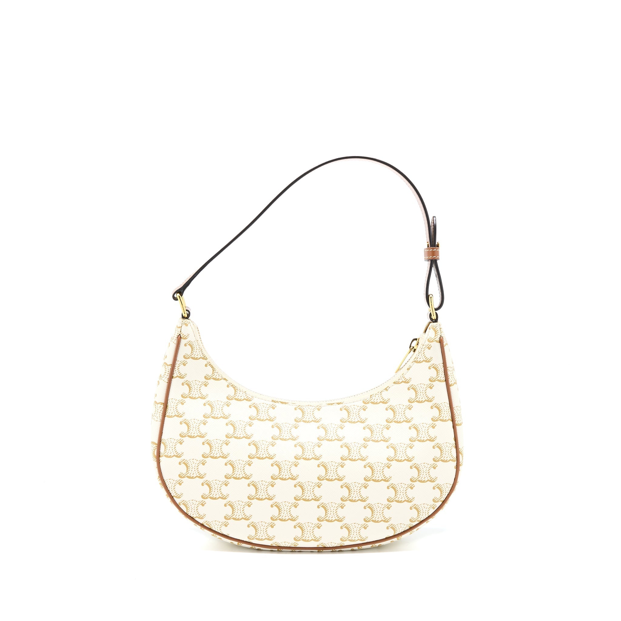 CELINE AVA BAG IN TRIOMPHE CANVAS AND CALFSKIN WHITE