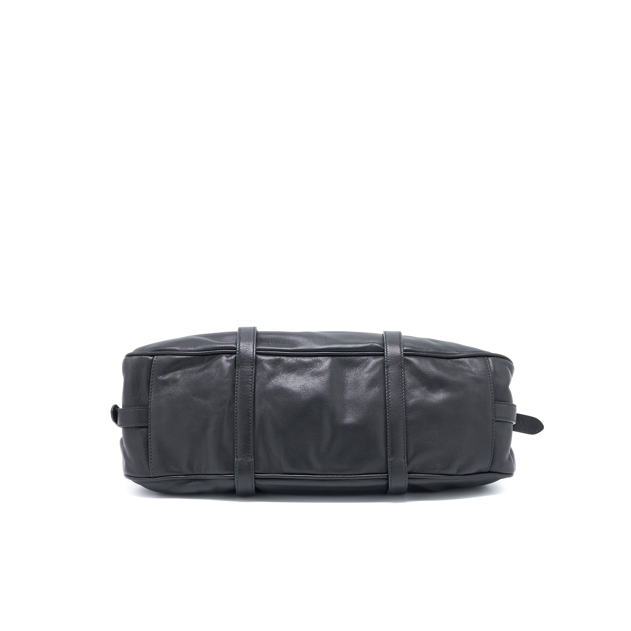 PRADA BAULETTO TOTE BAG SOFT CALFSKIN BLACK GHW