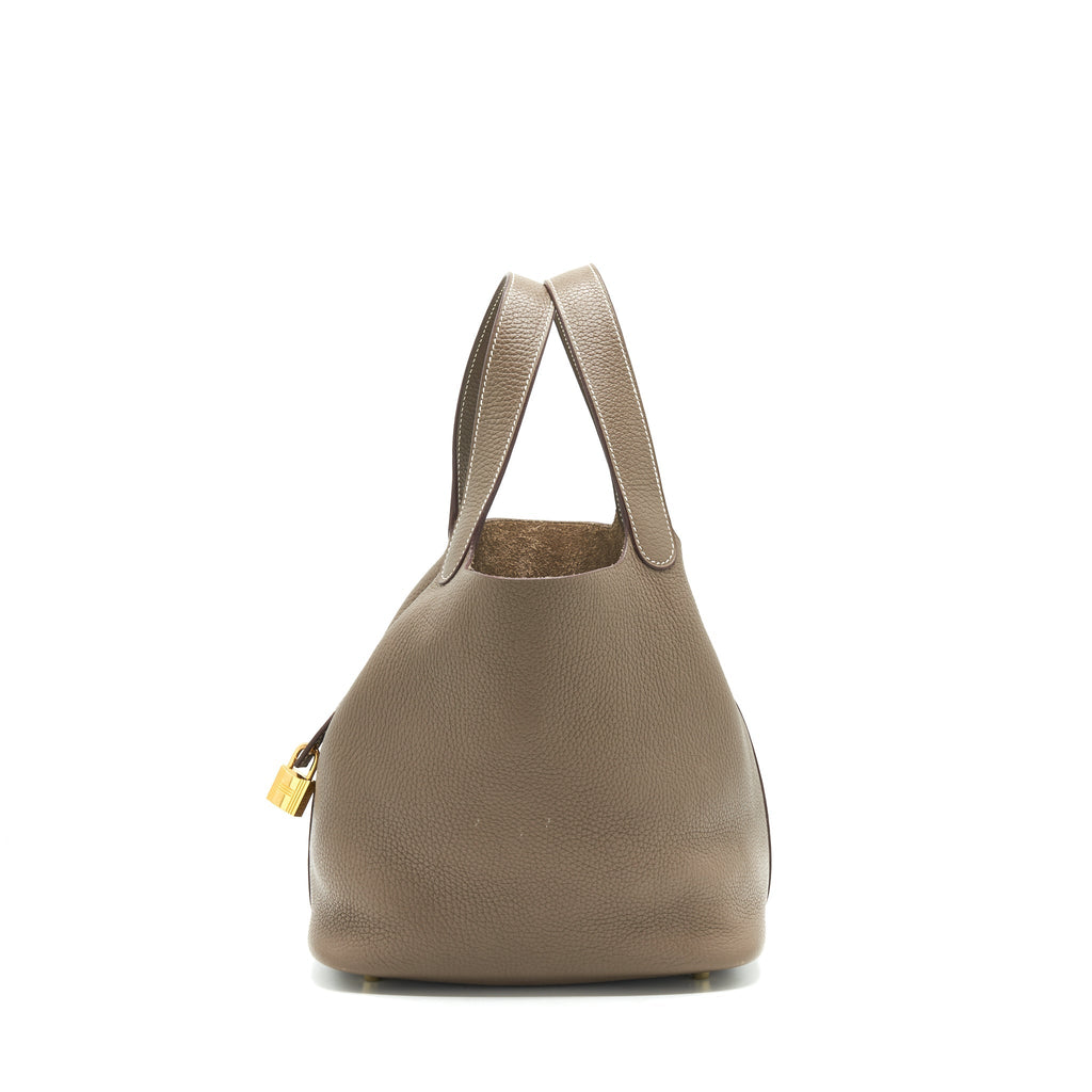 HERMES PICOTIN 22 LOCK BAG ETOUPE GHW