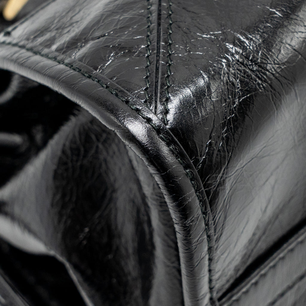 PRADA BONNIE MEDIUM LEATHER HANDBAG CALFSKIN BLACK GHW