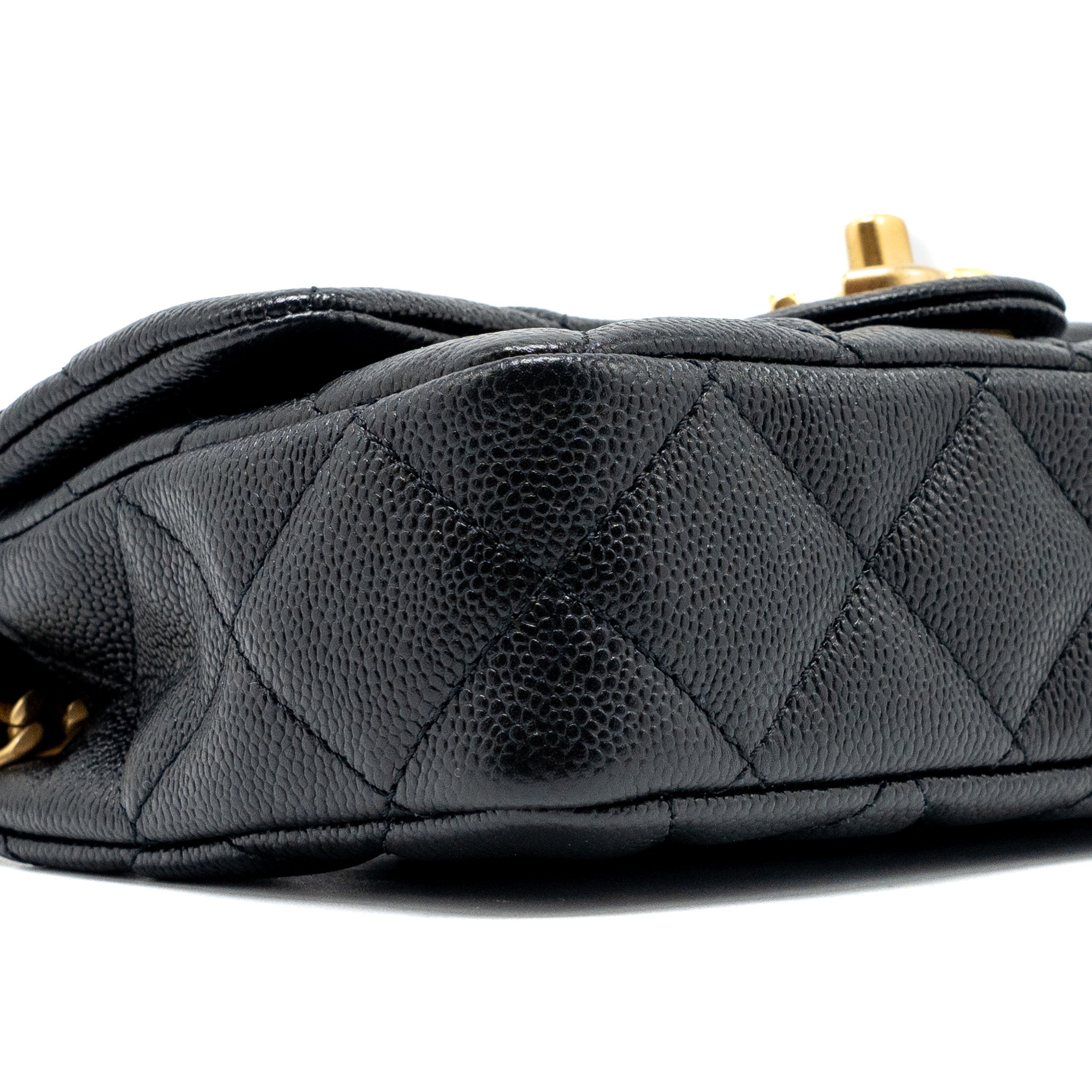 CHANEL 23P MINI COCO LOVE FLAP BAG CAVIAR BLACK GHW (MICROCHIP)