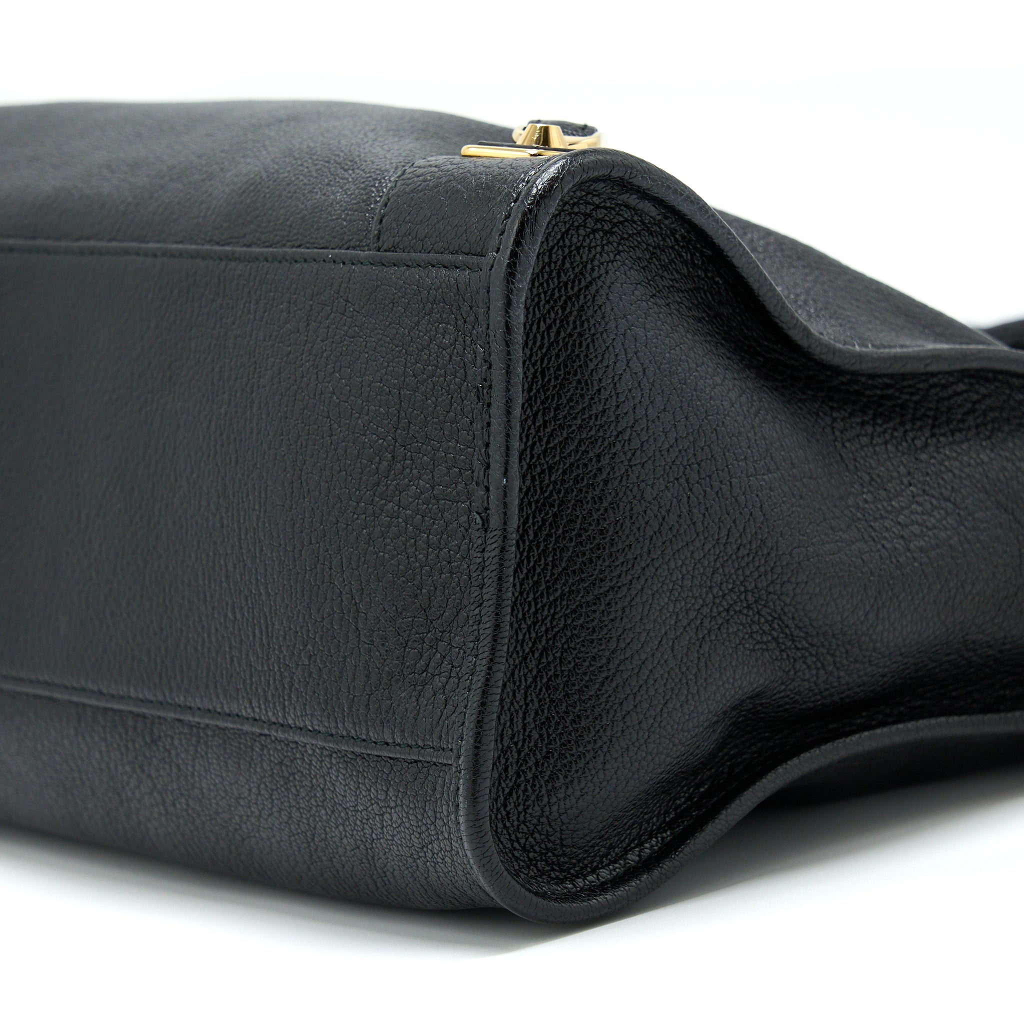 BALENCIAGA EDGED CITY BAG GOATSKIN BLACK GHW