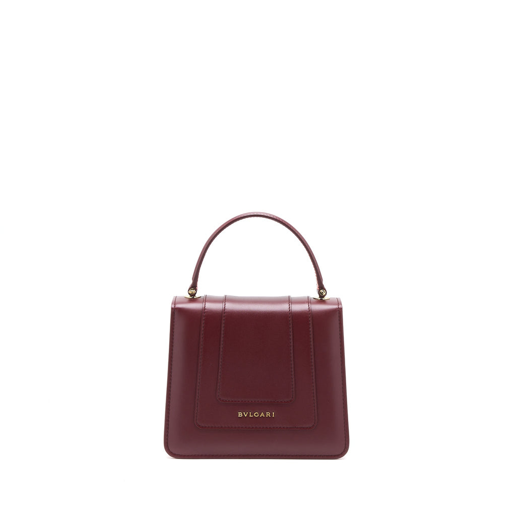 BVLGARI SERPENTI FOREVER TOP HANDLE BAG CALFSKIN RED