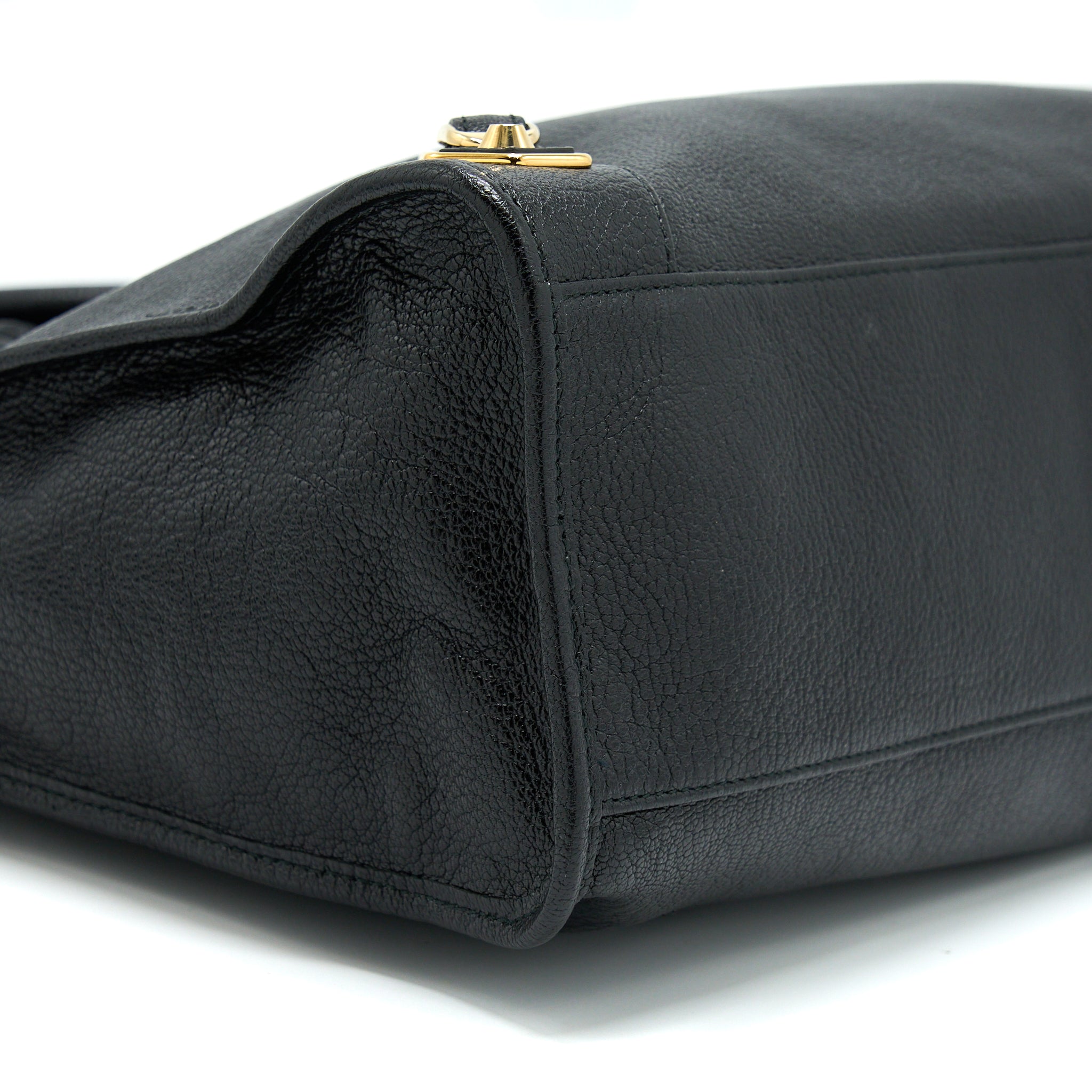 BALENCIAGA EDGED CITY BAG GOATSKIN BLACK GHW