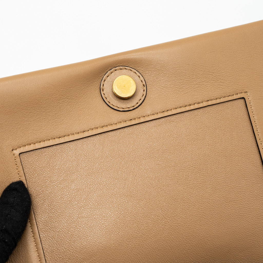 CELINE FRAME BAG CALFSKIN WHITE/BROWN GHW
